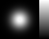 Clipped Gaussian with grayscale color map