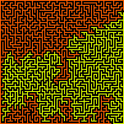 maze walls split in two groups